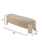 Product Image 3 for Eclair Earl Grey Velvet and Pale Oak Bench from Jamie Young