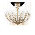 Magnum Opus Semi-Flush Mount ceiling light with gold canopy and central rod in clear view