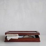 Product Image 4 for Handmade Leather and Wood Decorative Display Box with Glass Lid, Brown from Creative Co-Op