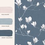 Product Image 4 for Laura Ashley Magnolia Grove Dusky Seaspray Floral Wallpaper from Graham & Brown