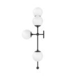 Armstrong 4 R Sconce viewed from left side, showing round wall mount and layered globe arrangement