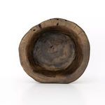 Top view revealing the deep interior and circular wood grain pattern