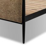 Wooden slats inside the Xander Upholstered Bed frame for mattress support