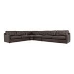 Thurlow 4 Piece Modular Sectional in rich espresso top-grain leather with tufted back and sloped arms