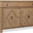 Driftwood hall chest in Buckboard finish with one drawer and two diamond motif wood door fronts