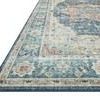 Skye Ocean Multi Rug close-up, low angle showing textured weave and detailed border design