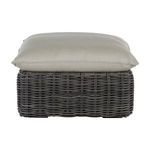 Side view of Montecito Ottoman with taupe cushion, showing low linear silhouette