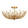 Isolated Leaflace Semi-Flush Mount ceiling light with details of fixture mount and central rod