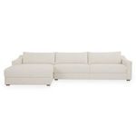 Farrow Sectional sofa in flecked oat with deep cushions, gentle arm slope, piped edges, and invisible base