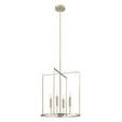 4-light pendant shown from a wider angle with all four candelabra bulbs visible