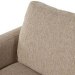 Close-up of back cushion highlighting soft texture and subtle variations in upholstery color