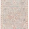 Fay Medallion area rug with softly faded center medallion and floral accents in subdued blue and orange tones