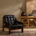 Halston Top Grain Leather Chair - Heirloom Black image 2