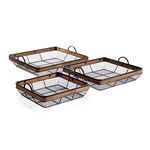 Product Image 1 for Mendocino Low Baskets With Handles, Set Of 3 from Napa Home And Garden