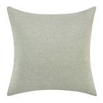 Square sham in solid light sage linen blend fabric with subtle texture