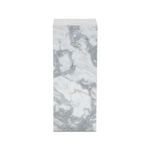 Front straight view highlighting vertical veining pattern on marble pedestal
