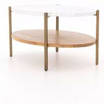 Olga 36" Oval Coffee Table Golden Brass image 2