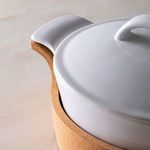 Product Image 2 for Ensemble Large Ceramic Stoneware Oval Casserole with Cork Tray from Casafina