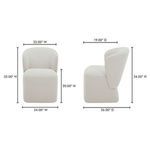 Front and side chair dimensions showing height, width, and depth measurements