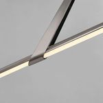 Detail of illuminated horizontal light bar with sleek black nickel mounting brackets