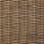 Close-up of intricate natural rattan weave texture in light and dark brown shades