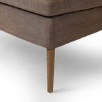Close-up showing corner detail of seat cushion and fabric weave on Aurelia Dining Banquette