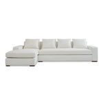 Oversized white Thomas sectional sofa with wide track arm and removable back cushions in durable polyester fabric