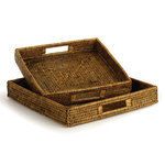 Product Image 1 for Burma Rattan Square Table Trays, Set Of 2 from Napa Home And Garden