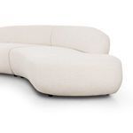 Close-up on right chaise section of Belen Double Chaise emphasizing curved edges and texture