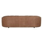 Rear view of Amadeus Sofa showing smooth brown leather panels and stitching details