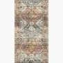 Skye Apricot / Mist Rug with classic old-world pattern in muted apricot, mist blue, and cream tones, rectangular runner shape
