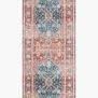 Full vertical view of Skye Brick / Ocean Rug runner showing overall pattern and color scheme