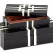 Product Image 1 for Black And White Lines Boxes Set Of 2 from Currey & Company