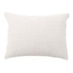 Vancouver Standard Sham in soft cream color with subtle grid stitching, made from breathable cotton