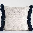Product Image 2 for Embroidered Navy & Gold Cotton Woven Pillow With Tassels from Creative Co-Op