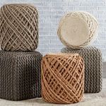Product Image 2 for Guna Textured Tan Cylinder Pouf from Jaipur 