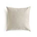 Square neutral woven Jacquard outdoor pillow with subtle texture and plush fill