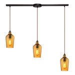 Product Image 1 for Hammered Glass Collection 3 Light Chandelier In Oil Rubbed Bronze from Elk Lighting