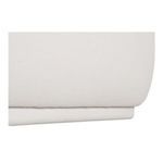 Close-up of Marion Ottoman base emphasizing recessed detail and fabric piping
