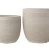 Product Image 4 for Large Matte White Embossed Stoneware Planter from Creative Co-Op