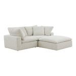 Clay Nook modular sectional angled left showing depth of back cushions and armrest