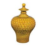 Product Image 1 for Large Lidded Ceramic Jar In Chartreuse Glaze from Elk Home