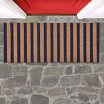 Product Image 4 for Striped 24"x57" Doormat Choir Front and PVC Backing Navy and Natural from Classic Home Furnishings