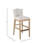 Gaston Stool with dimensions overlay showing 40 in height, 20.5 in depth, and 18 in width