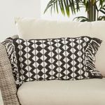 Product Image 3 for Perdita Geometric Lumbar Black and White Outdoor Pillow from Jaipur 