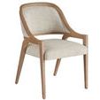 Side angle highlighting armrest connection and smooth wood frame of Avaline Arm Chair