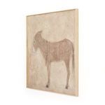 Burro Marron painting shown from a slight side angle highlighting its shallow depth and wood frame