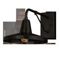 Matt black brass Mariner Outdoor Wall Sconce with geometric shape and textured patina finish