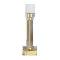 Lamp variation with cylindrical white diffuser instead of trapezoidal brass shade, same brass base