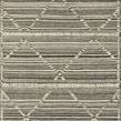 Ivory and charcoal hand-knotted Moroccan style rug with linear and braided details and playful fringe on both ends